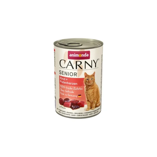 animonda Carny nourriture humide pour chat senior 6x400 g Bœuf et cœurs de dinde