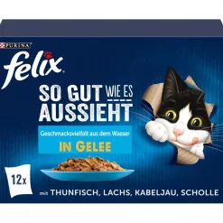 Felix Aussi bon que beau 12 x 85 g Variété de saveurs aquatiques