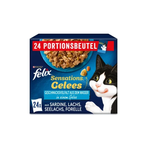 Felix Sensations Gelées 24 x 85 g Variété de saveurs aquatiques