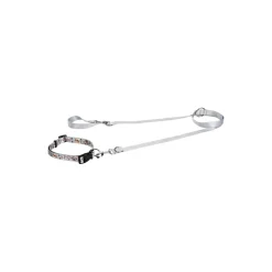 FIT+FUN Kit collier + laisse gris clair S
