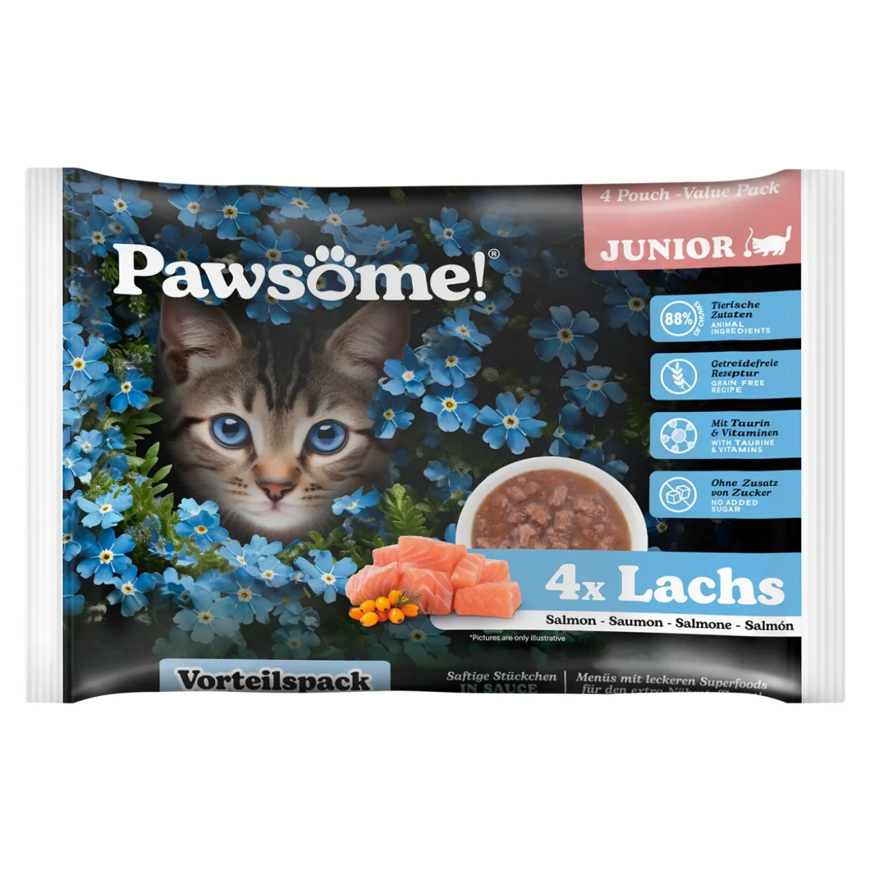 Kitten saumon flowpack 4x85 g