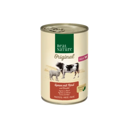 REAL NATURE Adult agneau au bœuf et à l’huile de chardon 6x400 g