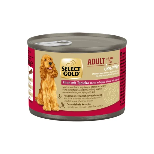 SELECT GOLD Nourriture humide Chien Sensible Adulte Cheval au tapioca 6x200 g
